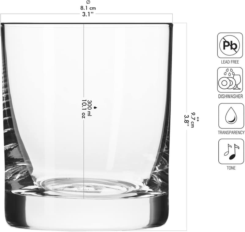 Krosno Tumbler-Gläser Set (6 Stück) | 300 ML | Spülmaschinenfest