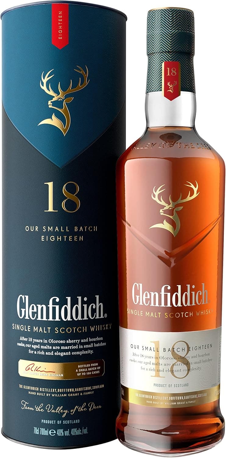 Glenfiddich 18 Jahre Single Malt Whisky in Geschenkverpackung, 70cl
