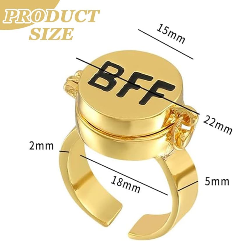 BFF Ring-Set für beste Freunde – Einstellbare Freundschaftsringe