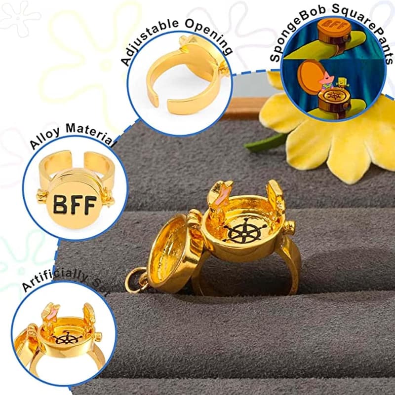 Freundschaftsringe 2er Set - Goldene BFF Ringe für Frauen und Mädchen