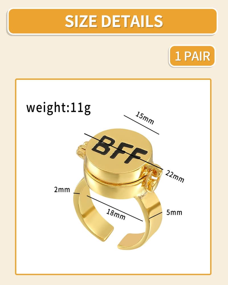 BFF Ring für Beste Freunde – Einstellbarer Offener Ring als Freundschaftsgeschenk