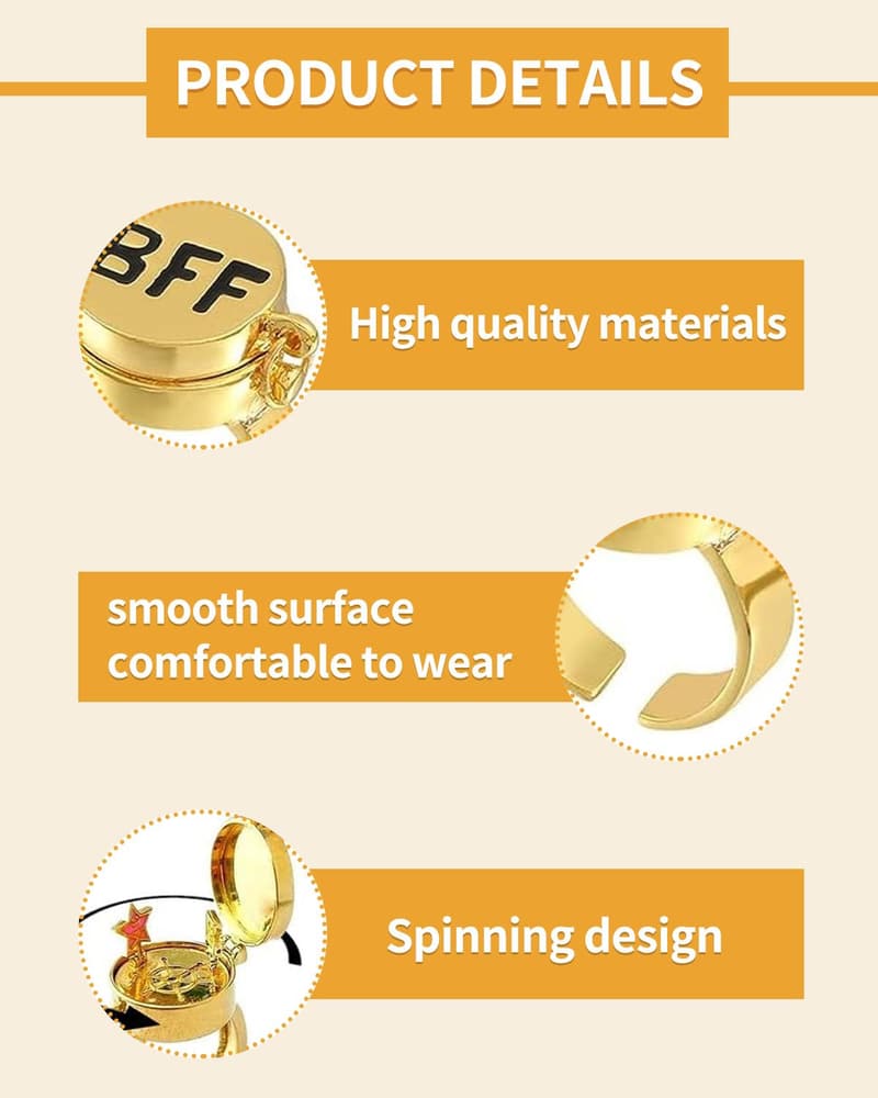 BFF Ring für Beste Freunde – Einstellbarer Offener Ring als Freundschaftsgeschenk
