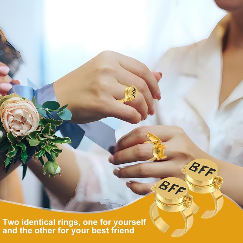 BFF Erinnerungsring-Set für beste Freundinnen, offenes Design