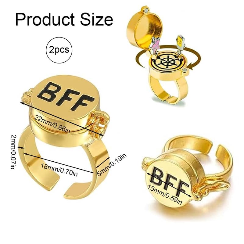 Einstellbare Freundschaftsringe für Frauen – 2er Set BFF Schmuck