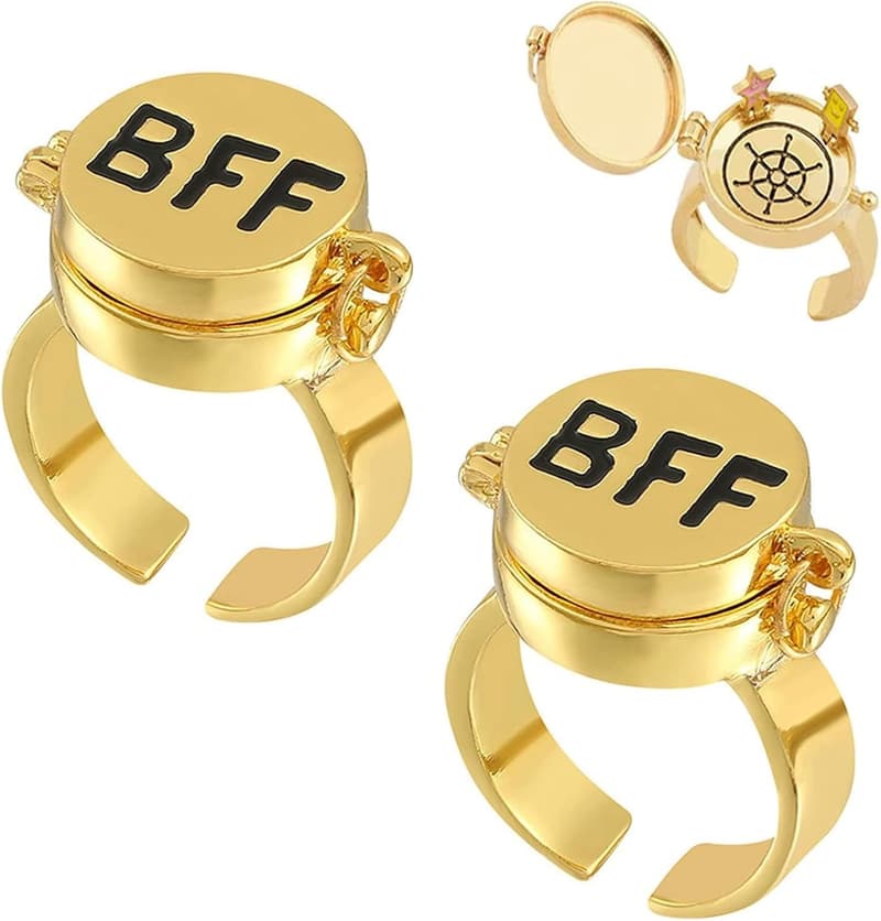 Freundschaftsringe 2er Set - Goldene BFF Ringe für Frauen und Mädchen