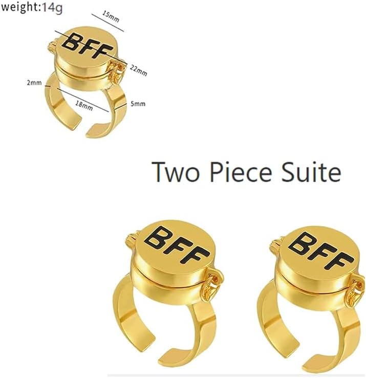 Geschenk für beste Freunde: 2 Stück Anime Design BFF Ringe, verstellbar