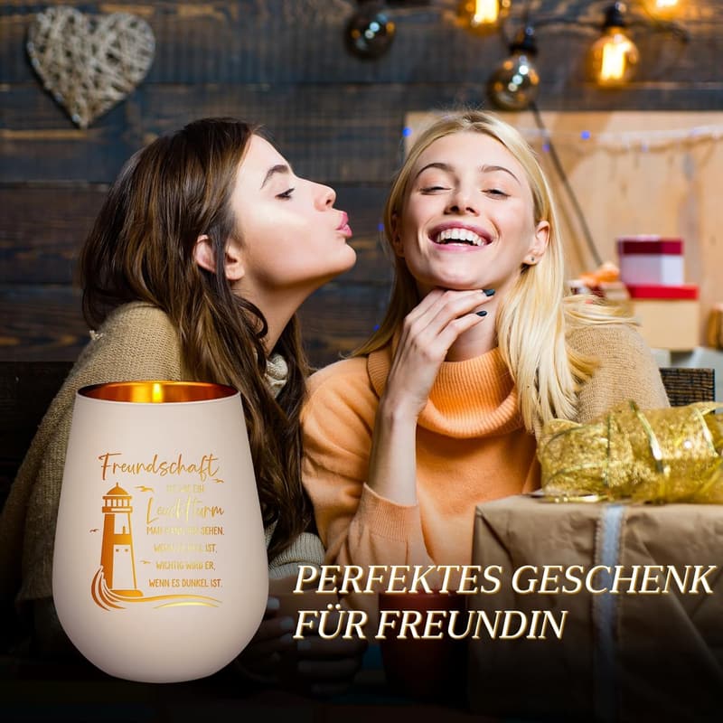 Personalisierte Windlichter mit Gravur – Geschenk für beste Freundin