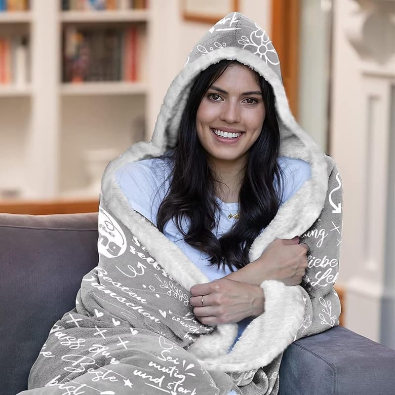 Umarmungsdecke mit Ärmeln – Geschenk für beste Freundin zum Geburtstag