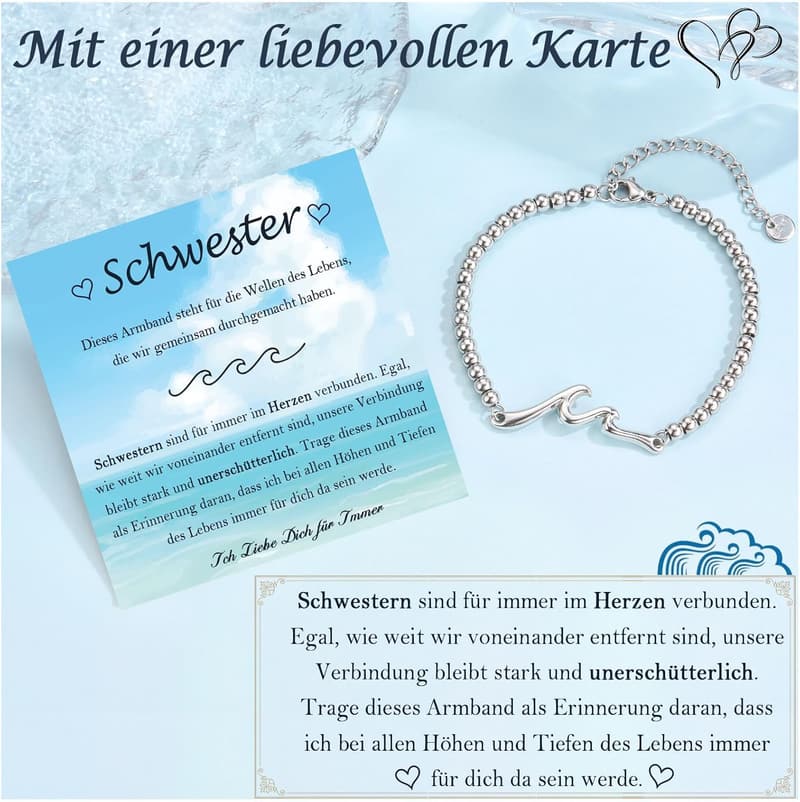 Wellenarmband für Frauen – perfektes Geschenk zum Geburtstag und Valentinstag