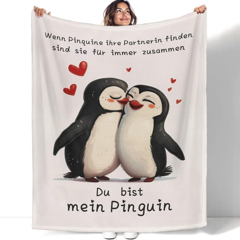 Du bist mein Pinguin Decke - Valentinstagsgeschenk für Paare 150x200CM