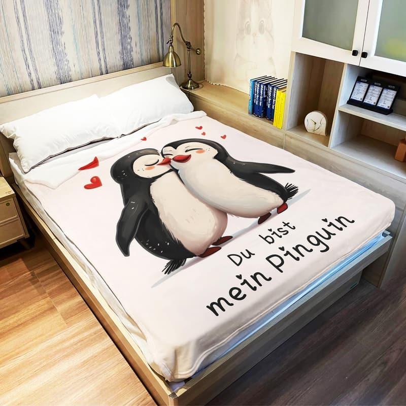 Du bist mein Pinguin Decke - Valentinstagsgeschenk für Paare 150x200CM