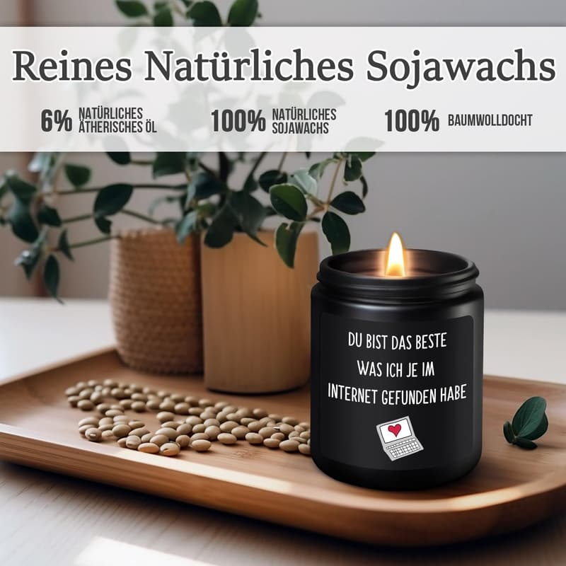 Sandelholz Duftkerze für Paare – Valentinstag Geschenke