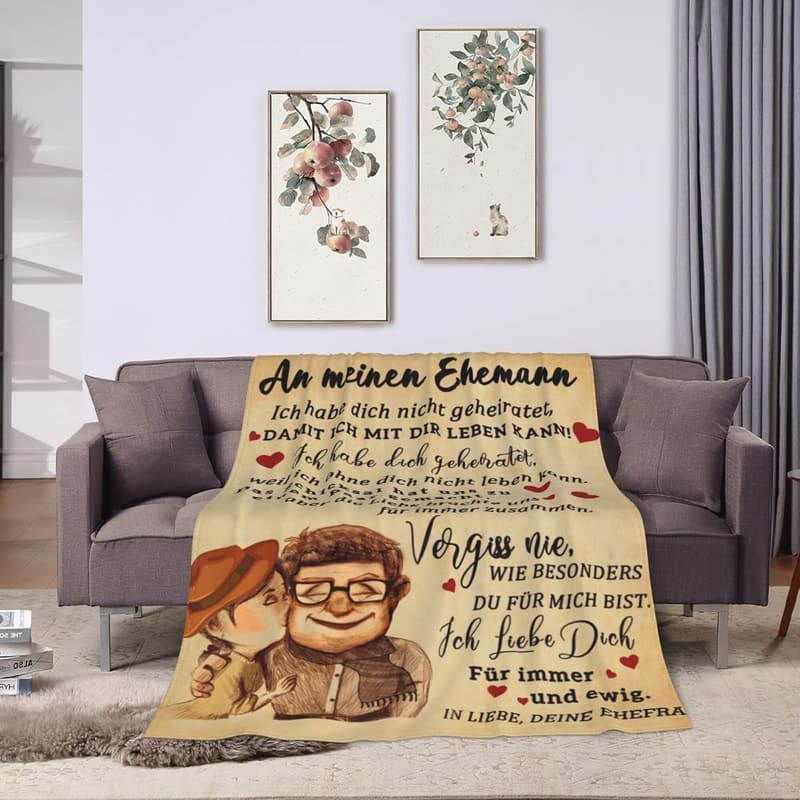 Hochzeitstagsgeschenk: Flauschige Kuscheldecke für Männer 150x130cm
