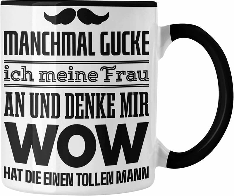 Witzige Tasse für Ehepartner – Geschenk für Männer und Frauen (Schwarz)