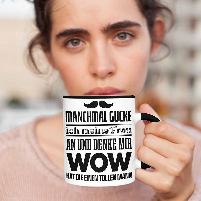 Witzige Tasse für Ehepartner – Geschenk für Männer und Frauen (Schwarz)