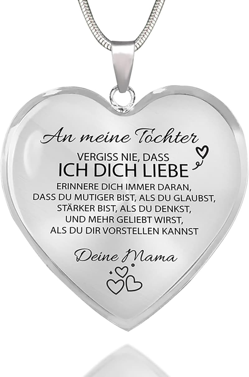 Herz-Halskette mit Spruch für Töchter und Frauen - Geschenkidee