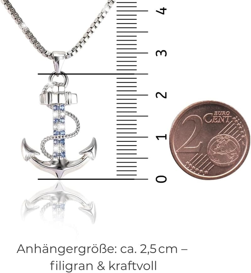 Ankerkette 925 Silber für Frauen – Geschenkbox inklusive – Halt, Vertrauen & Liebe