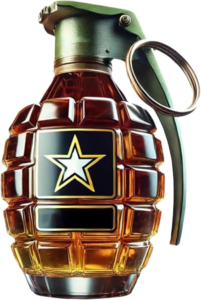 Gravierte Whiskey-Flasche in Handgranate-Form für Veteranen