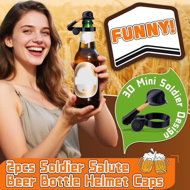 Lustiger Bierflaschenhelm für Soldaten – 2er Set, wiederverwendbar und dekorativ