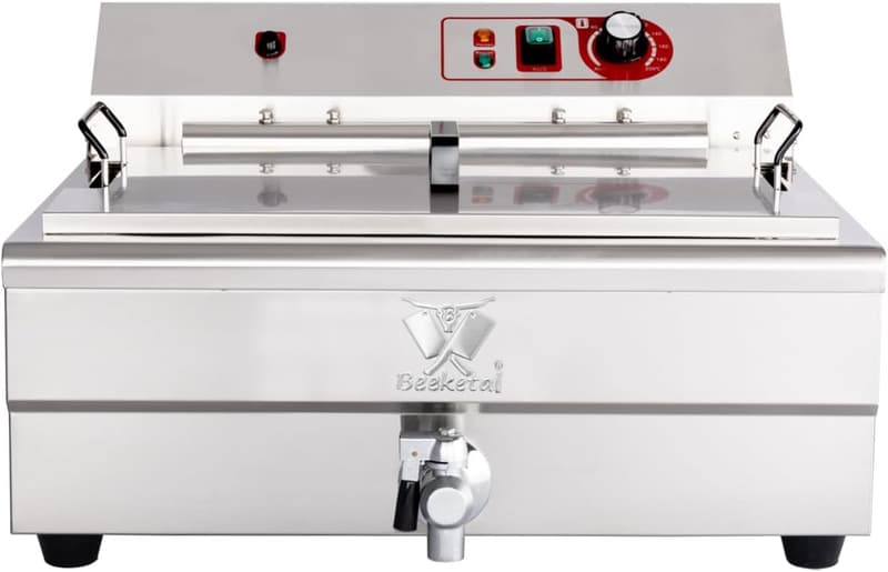 Profi Kaltzonen-Fritteuse 20l Edelstahl mit Doppelheizspirale