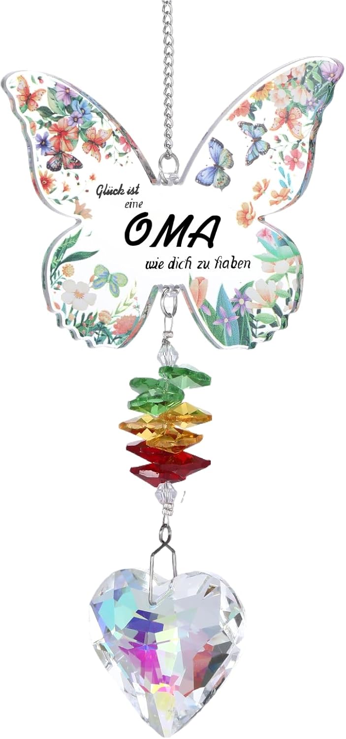 Personalisierter Kristall Sonnenfänger für Oma zum Geburtstag