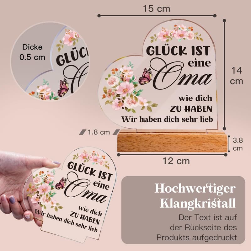 Geburtstagsgeschenk für Oma – Dekorative Acrylornamente