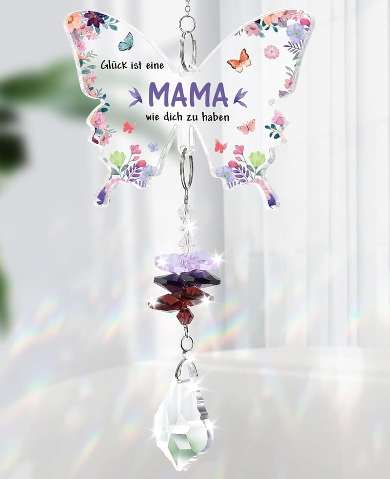 Kristall-Sonnenfänger zum Geburtstag für Mama von Tochter/Sohn