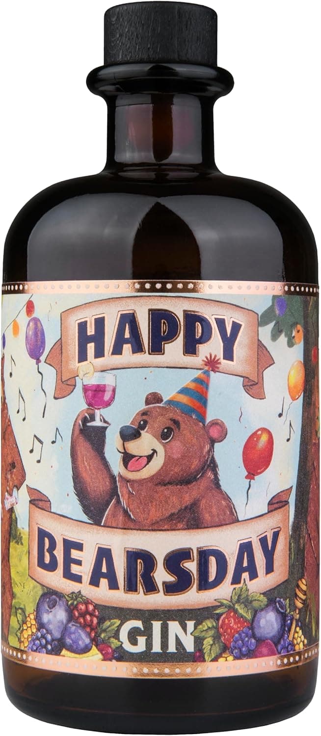 Happy Bearsday Gin | Fruchtige Beeren-Botanicals | 500ml 40% Vol.