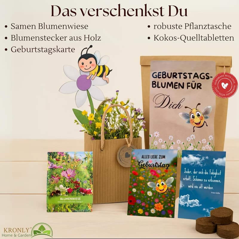 Geburtstagsgeschenk: Blumensamen Pflanzset für Frauen