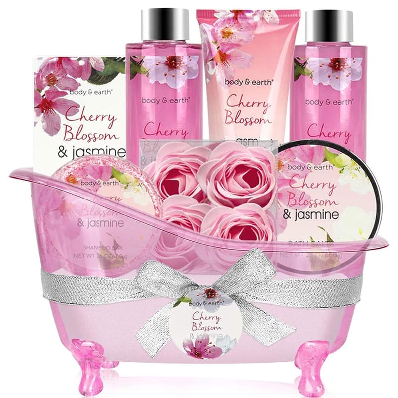 Kirschblüten & Jasmin SPA Set für Frauen – 8-tlg. Geburtstag Geschenk