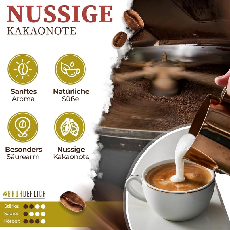 Yellow Bourbon Arabica Kaffeebohnen aus Brasilien, 500g - mild und harmonisch süß