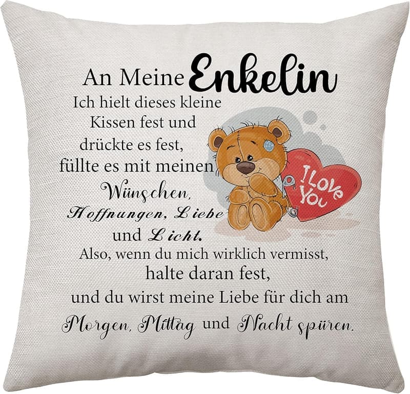 Kissenbezug für Enkelin - Geburtstagsgeschenk von Oma und Opa