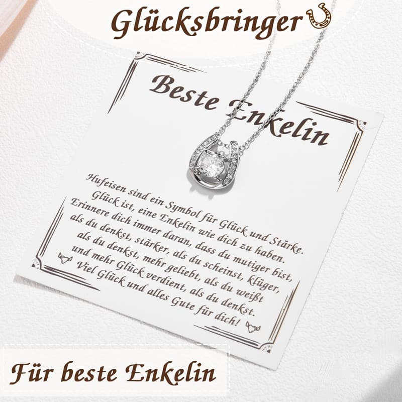 Hufeisen Glücksbringer Halskette für Mädchen – Prüfungs- und Geburtstagsgeschenk