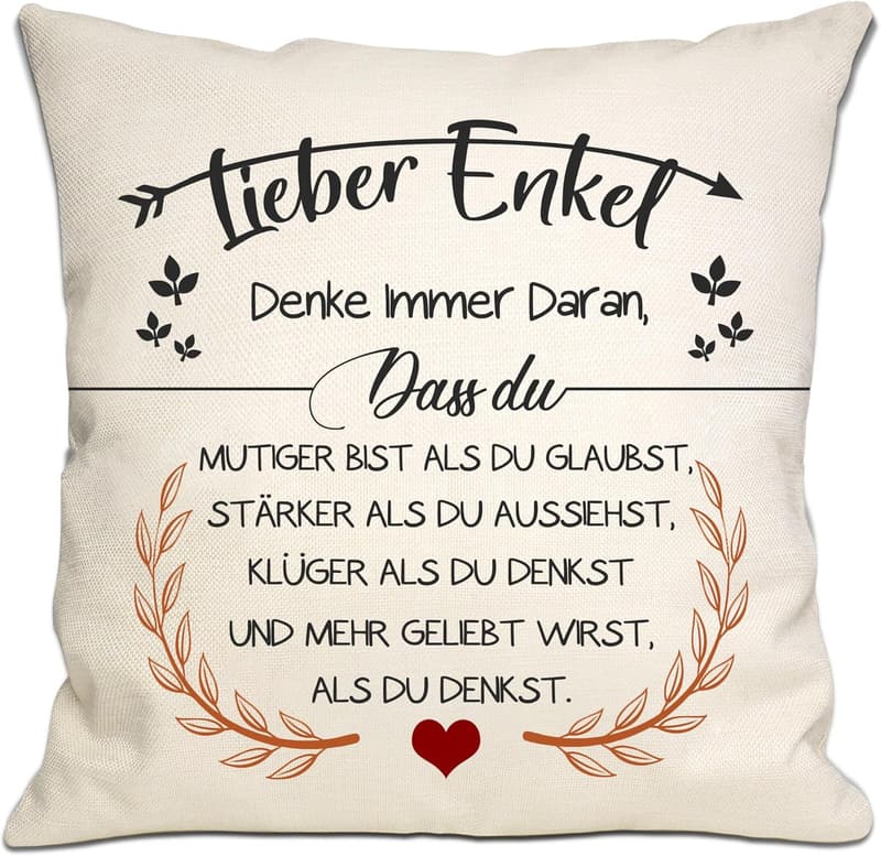 Inspirierender Kissenbezug für Enkel - 