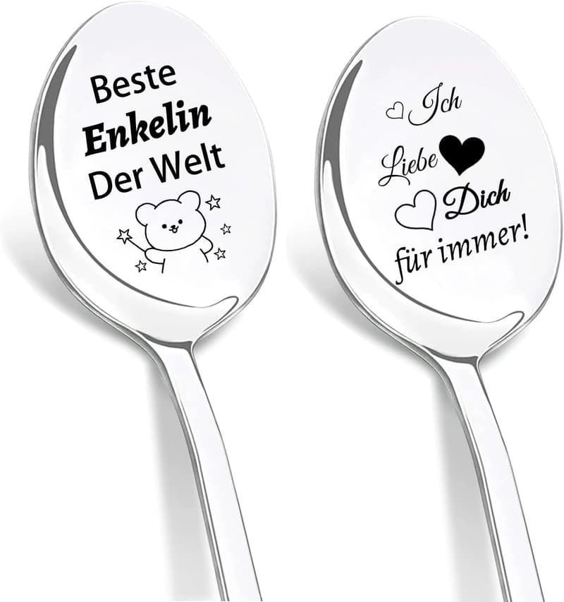 Gravierte Kaffeelöffel für die beste Enkelin – Geburtstagsgeschenk von Oma und Opa