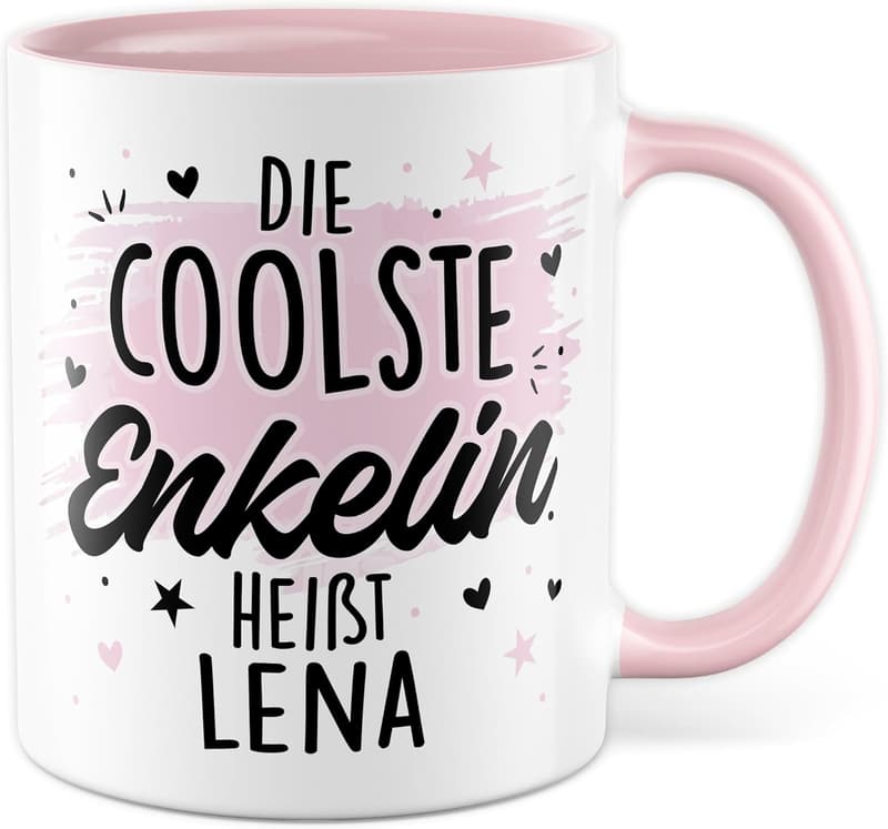 Personalisierte Kaffeetasse für Enkelin - 330ml Keramikgeschenk