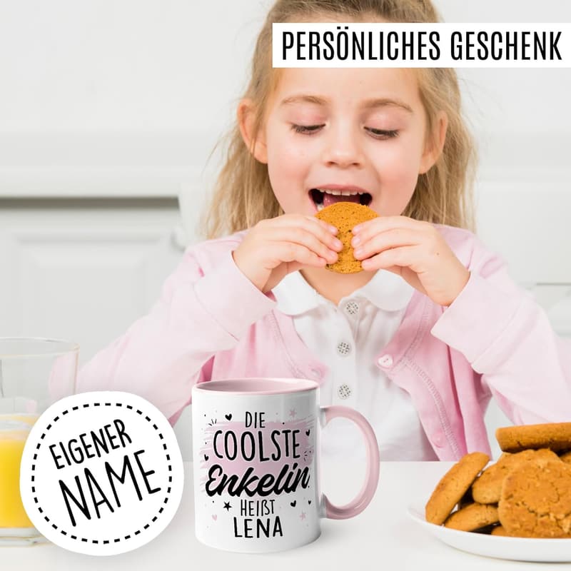 Personalisierte Kaffeetasse für Enkelin - 330ml Keramikgeschenk