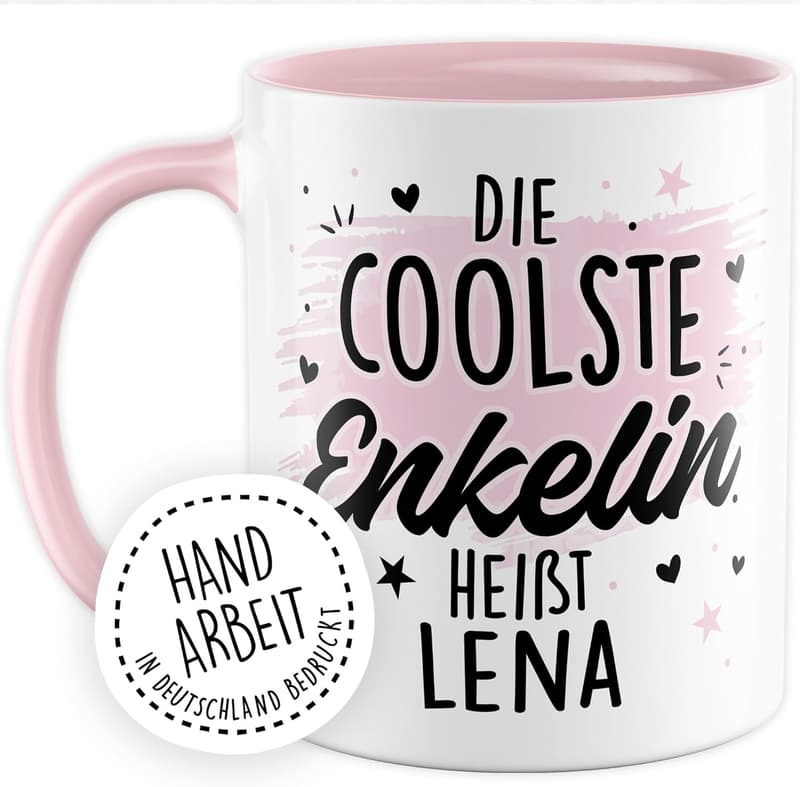 Personalisierte Kaffeetasse für Enkelin - 330ml Keramikgeschenk