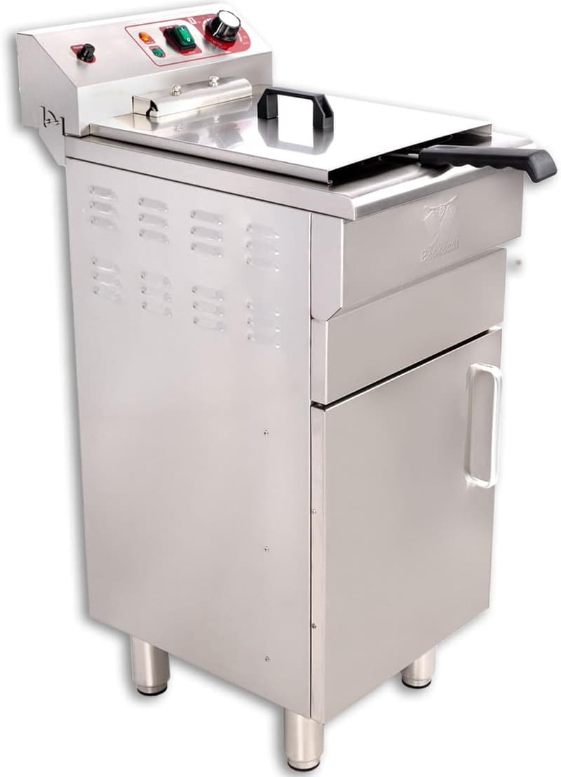 Profi Gastro Standfritteuse 16L Edelstahl, 5000W, mit Unterschrank