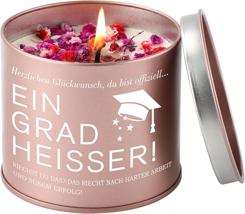 Abschlusskerze aus Metall für Frauen – Abi 2025 Geschenk