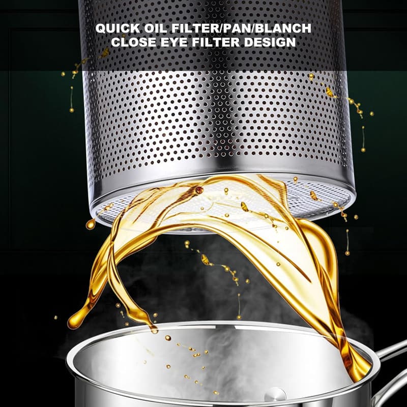 Edelstahl Mini-Fritteuse für schnelles Frittieren mit Abtropfkorb