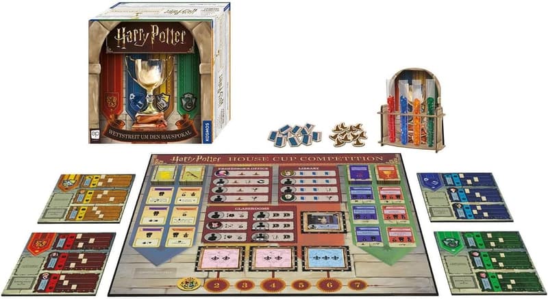 Harry Potter Wettstreit um den Hauspokal für 2-4 Spieler ab 11 Jahren, mit 3D-Stundengläsern