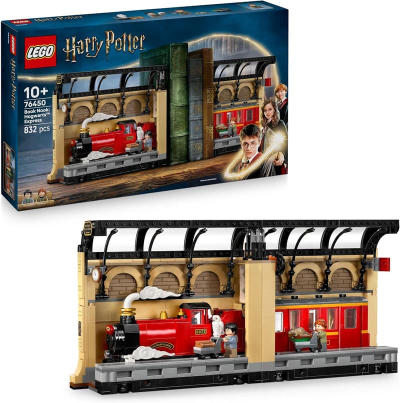 LEGO Harry Potter Hogwarts Express Buchstütze mit Minifiguren – Geschenk für Fans ab 10 Jahren