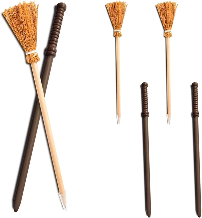 Hexenparty Bleistift-Set mit Zauberstab und Besen (6 Stück)