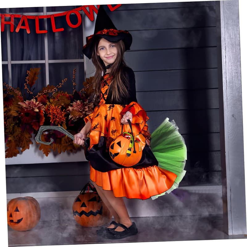 Halloween Hexenbesen für Cosplay – Grüner Besen für Mädchen