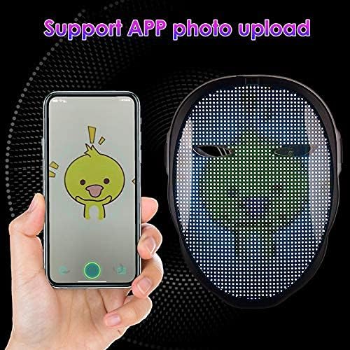 Gruselige LED-Maske mit App-Steuerung – 45 Animationen, DIY-Designs für Partys