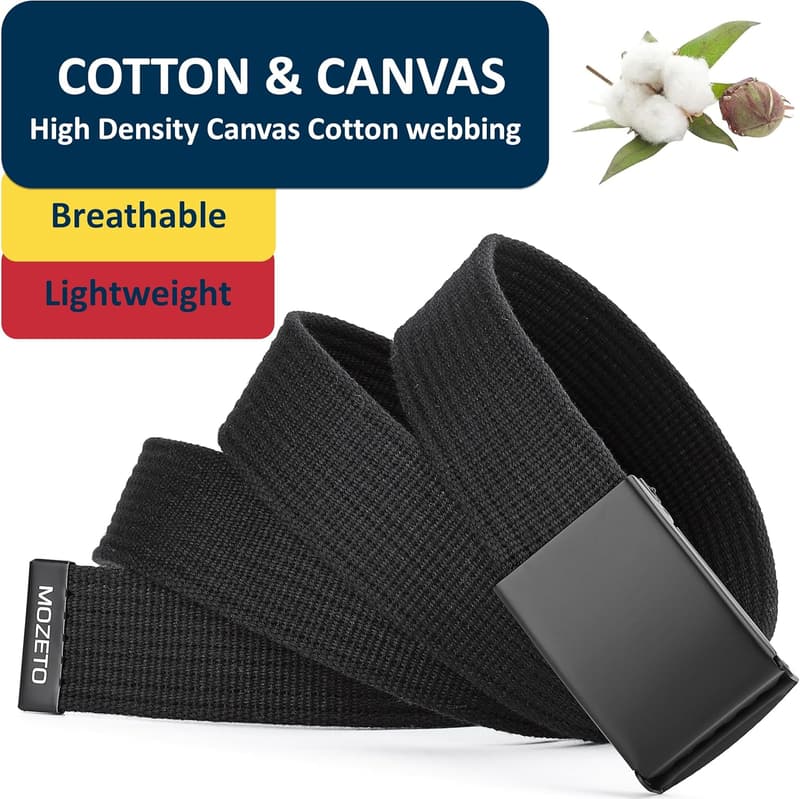 Verstellbarer Unisex Canvas-Gürtel für Herren 115-145 cm, 3,8 cm breit