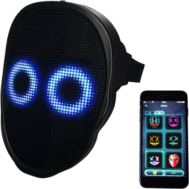 LED-Maske mit Gestenerkennung für Halloween-Cosplay für alle