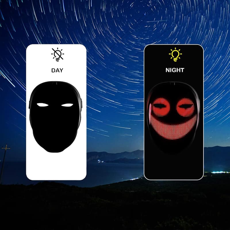 LED-Maske mit Gestenerkennung für Halloween-Cosplay für alle