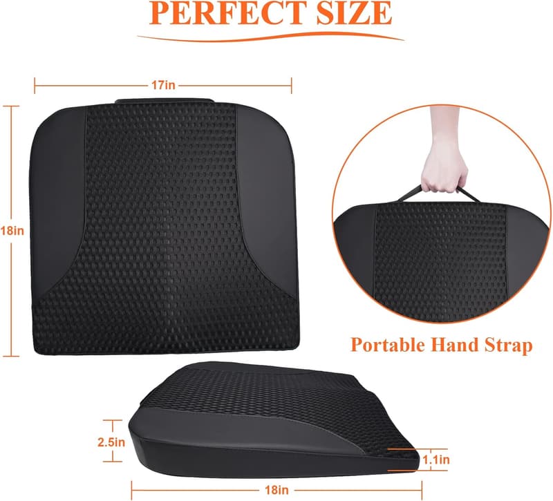 Memory Foam Autositzkissen – Ergonomisch, schmerzlindert, schwarz